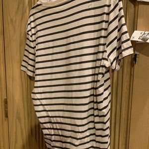 h&m white tshirt with black stripes. Size M